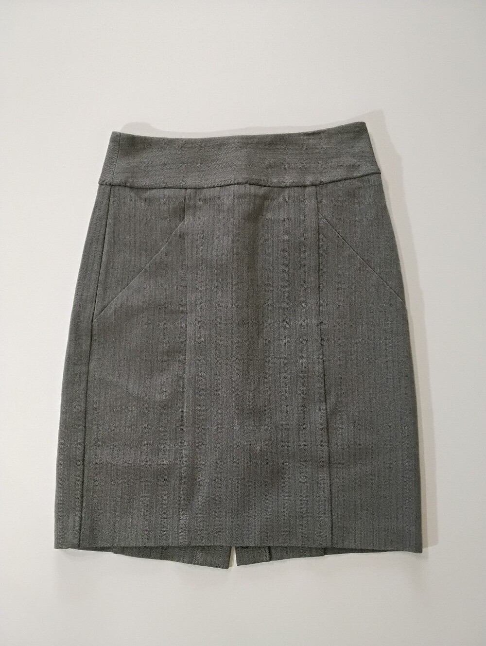 Banana Republic Stretch Pencil Skirt Womens Sz 0 Grey Paneled Office Career Wear